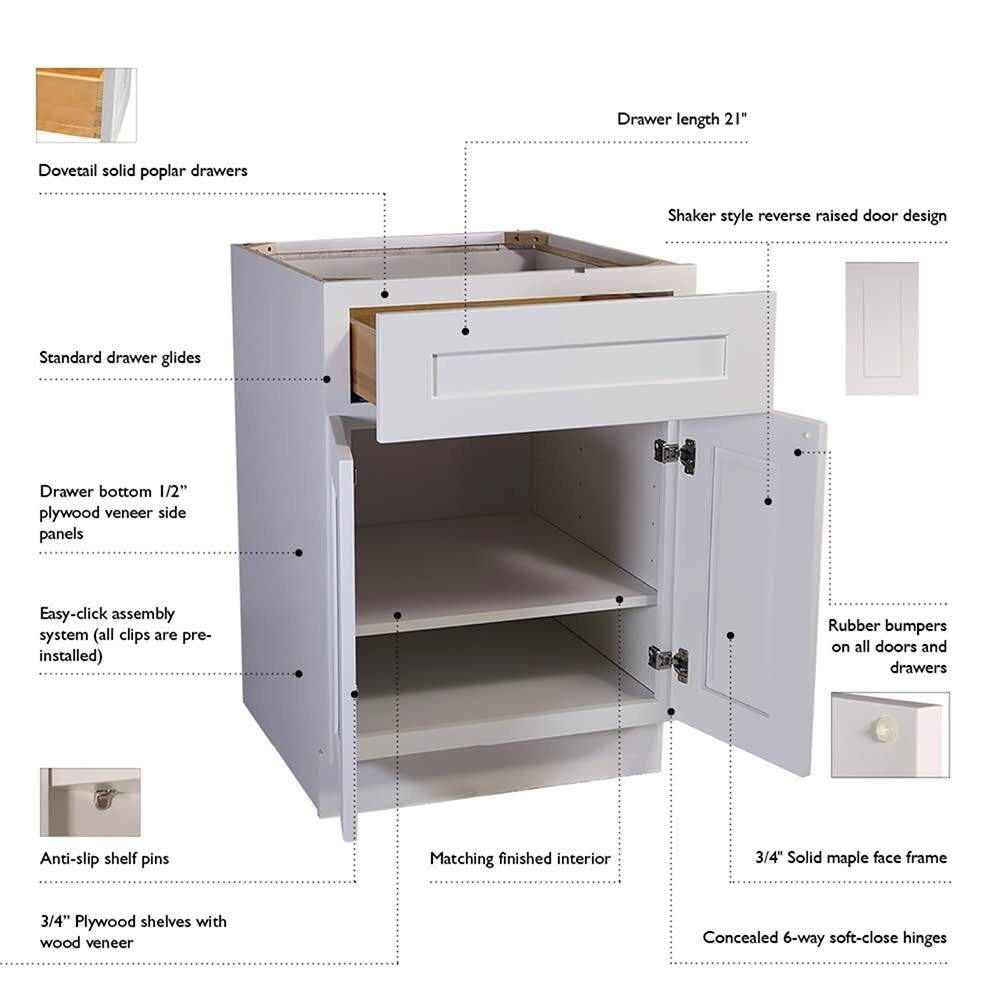 White Single Door Kitchen Cabinet Q586