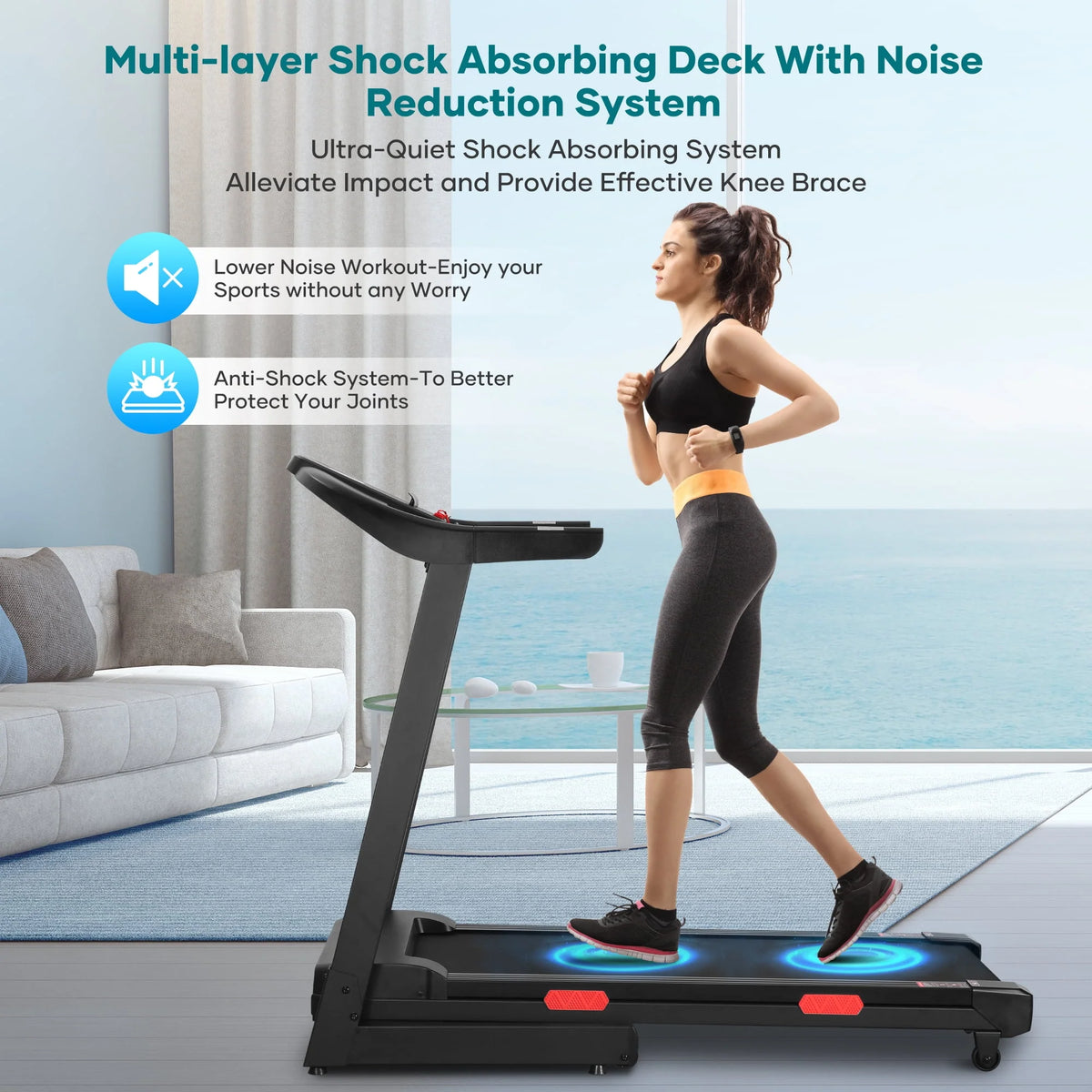 17 Wide Electric Folding Treadmill with Auto Incline W34770