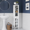 Slim Tall White Wood Cabinet W392