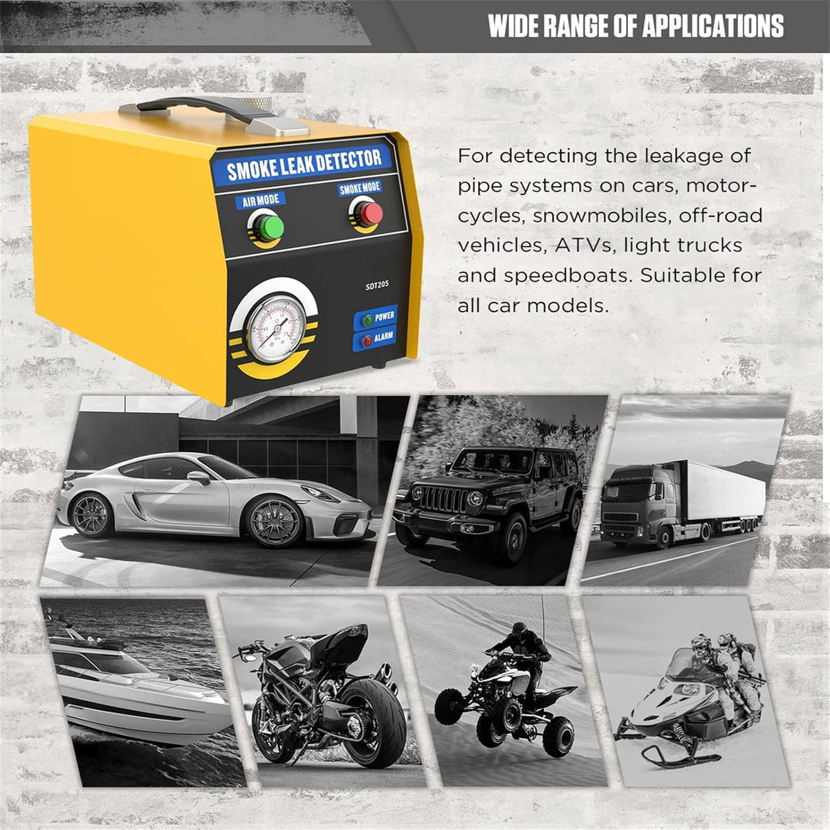 Automotive Smoke Machine EVAP Leak Tester with Pressure Gauge V4643