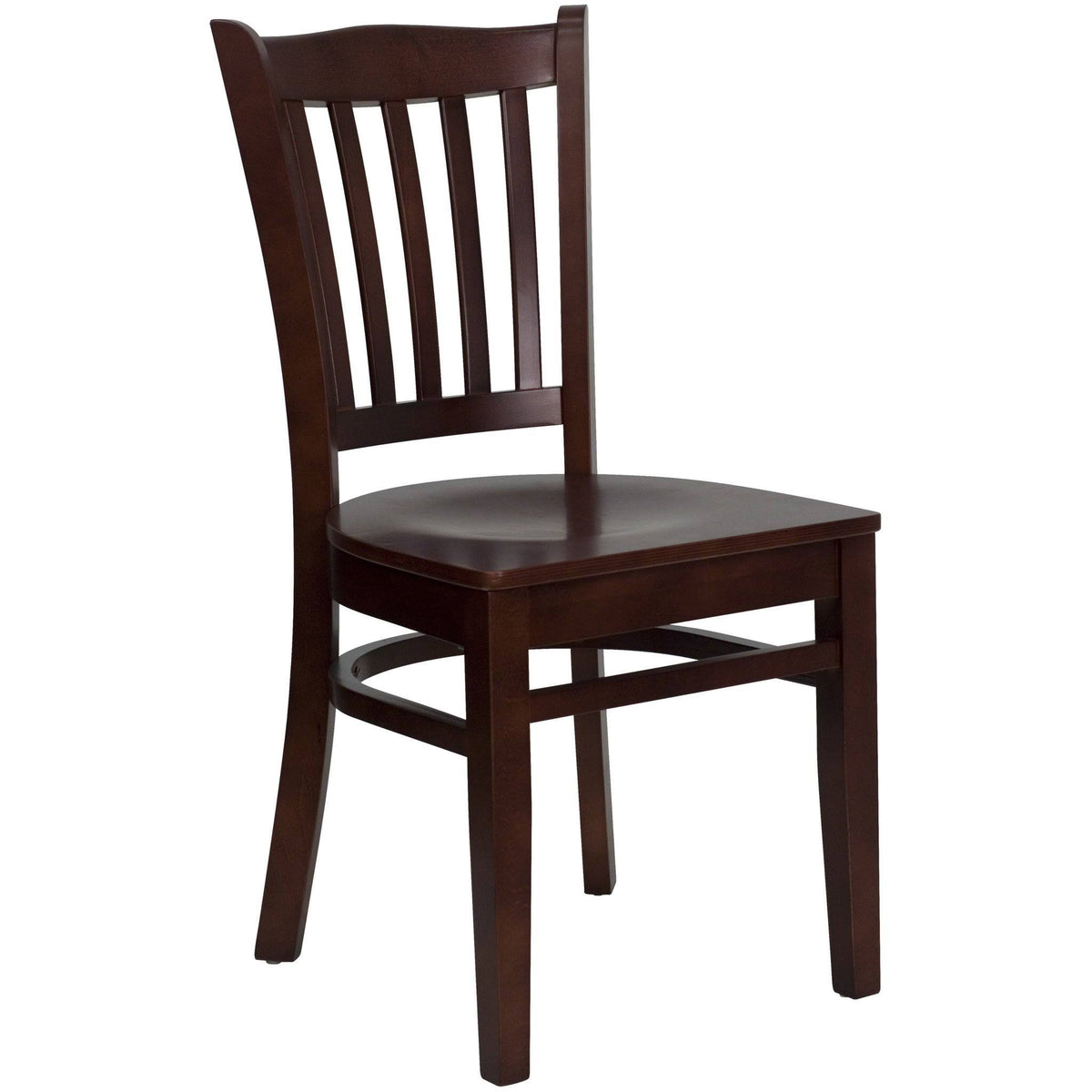 Mahogany Wood Vertical Slat Back Restaurant Chair R817