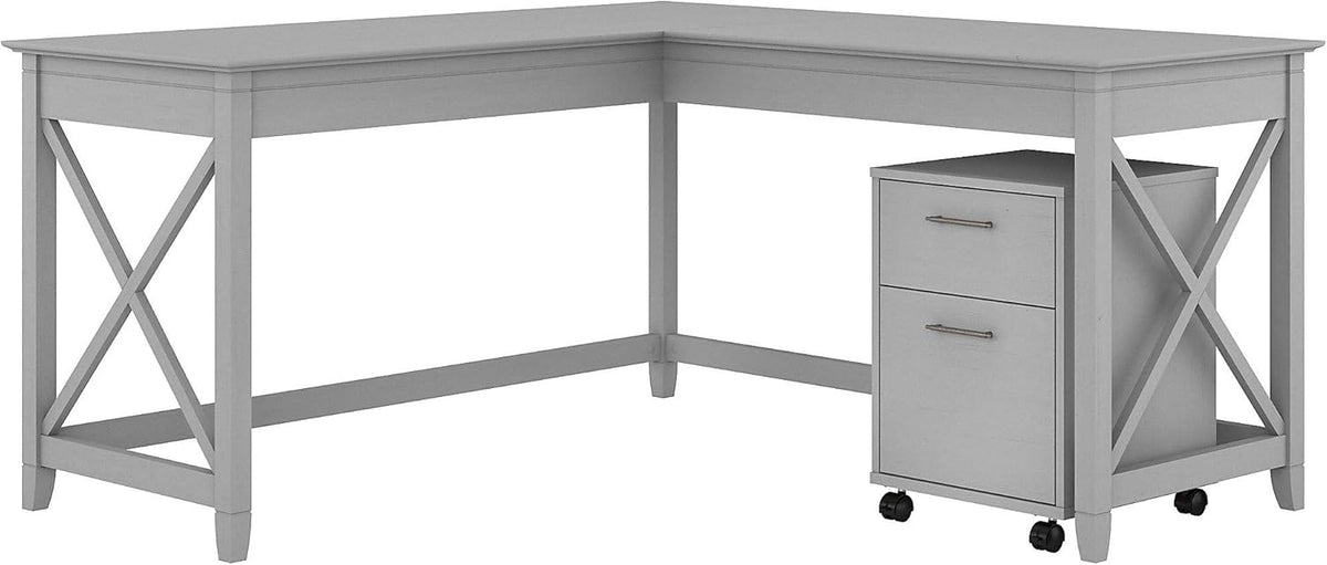 L Shaped Desk with 2 Drawer Mobile File Cabinet O6302