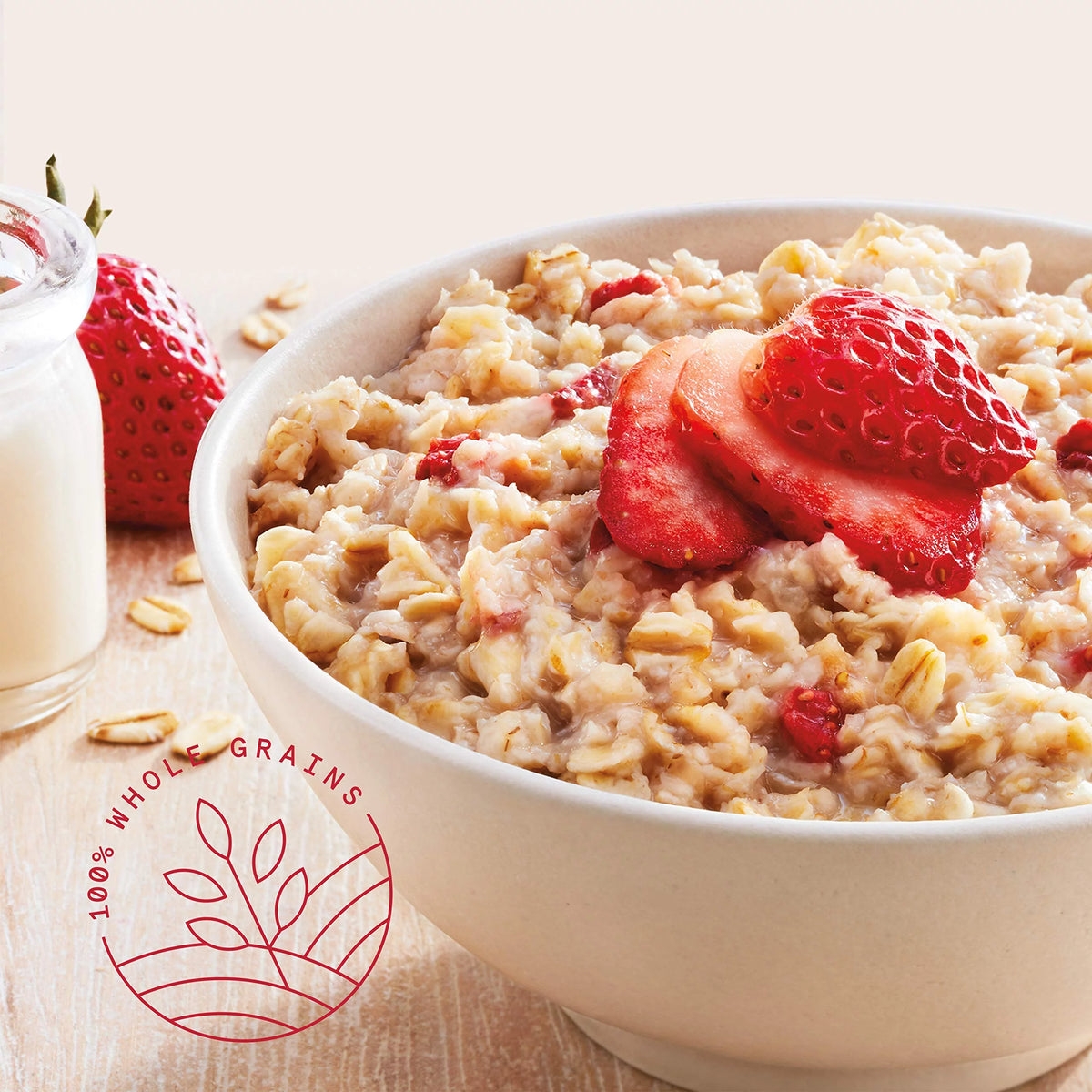 Instant Oatmeal Strawberries And Cream 1.05 Ounce Pack Of 48 S3319