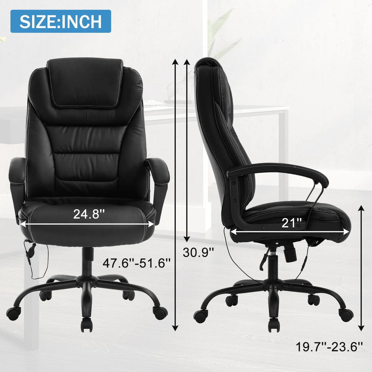 500 lbs Capacity Leather Ergonomic Office Chair F501