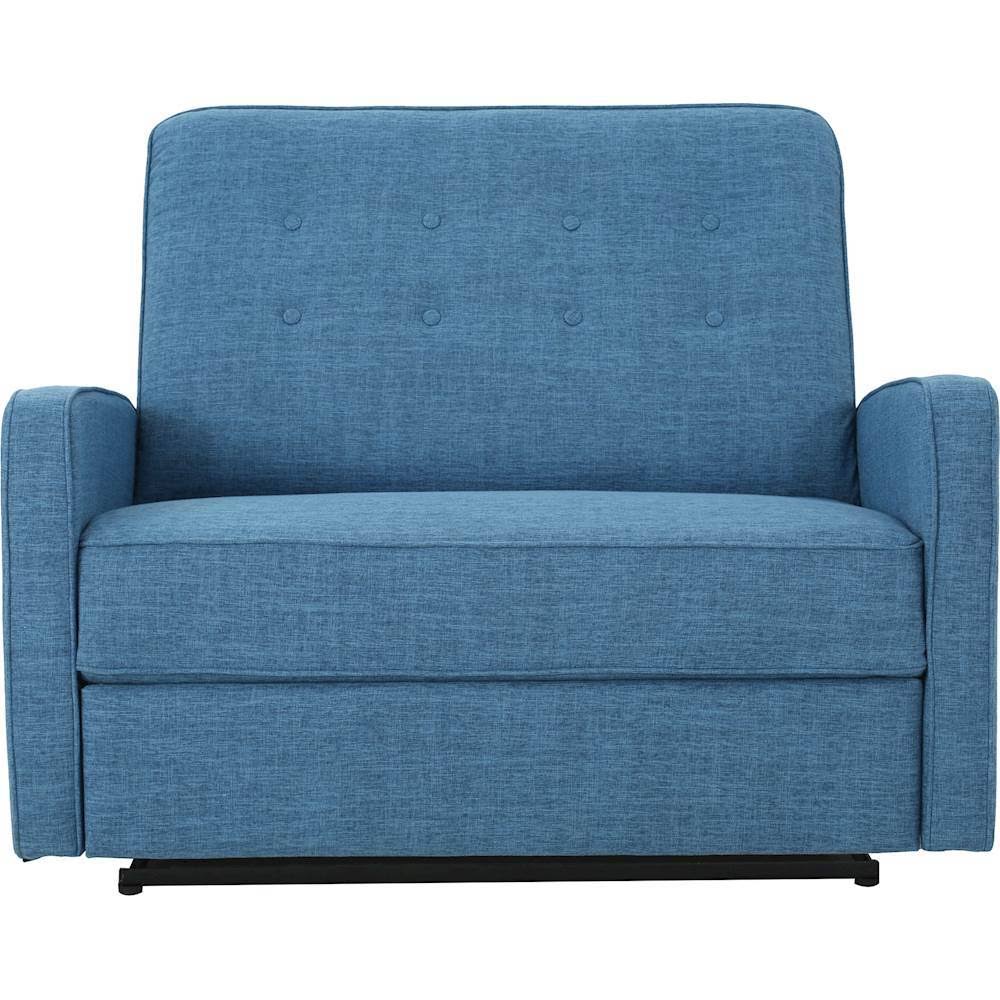 Muted Blue and Black Reclining Loveseat D54271