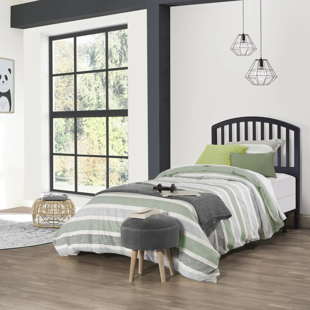 Black Wood Twin Headboard with Frame X875