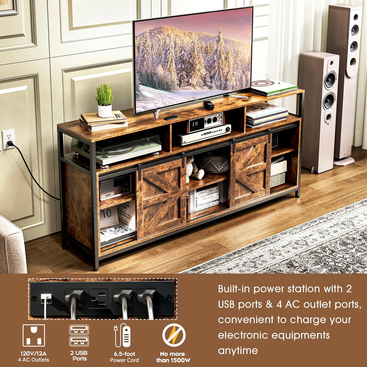 RGB Entertainment Center with Sliding Barn Door I941110