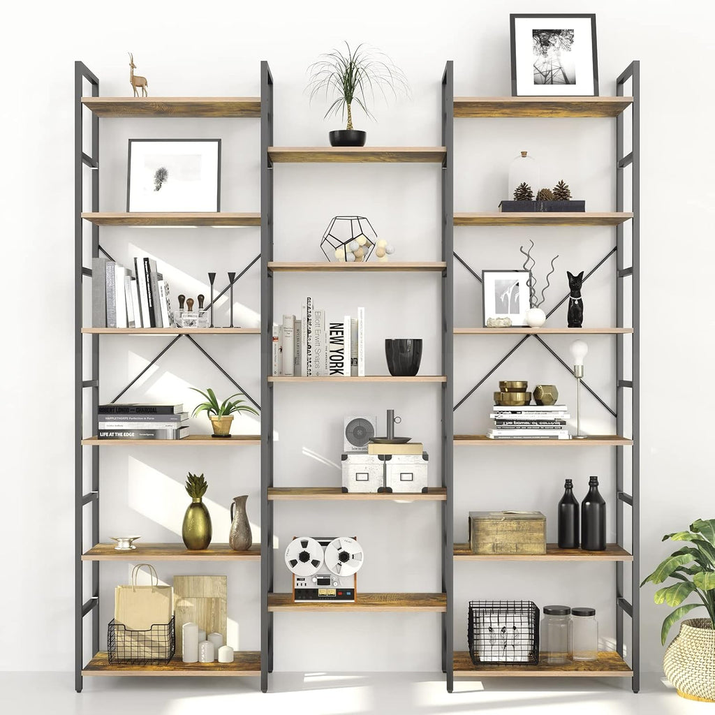 5-Tier Wood and Metal Bookshelf Y5605