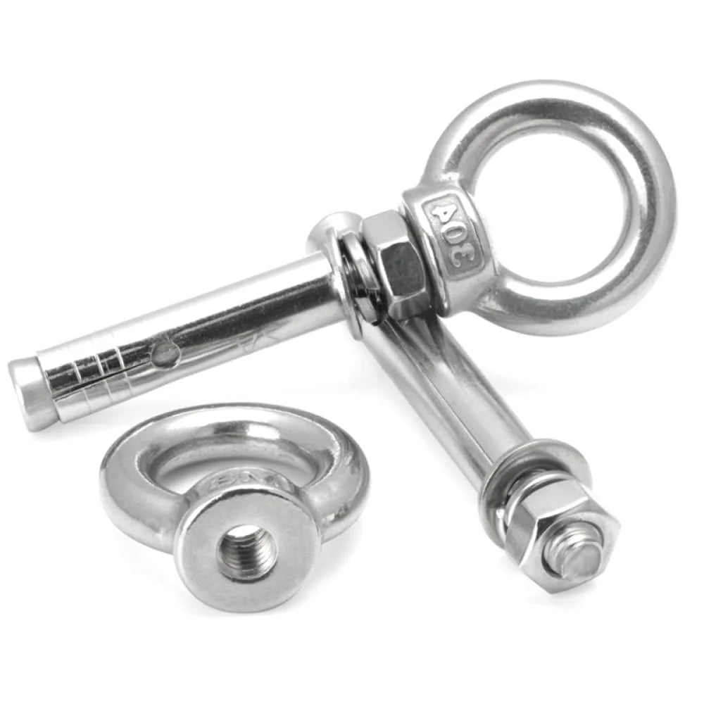304 Stainless Steel M6x80mm 4pcs Eye Bolt G27054