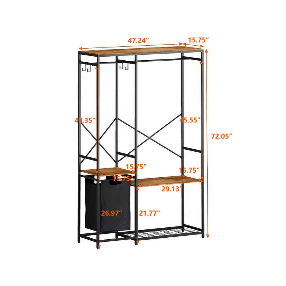 Portable Freestanding Clothing Rack with Oxford Cloth Storage Bag D182410