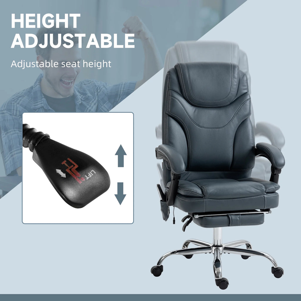 Gray PU Leather Massage Office Chair with Heat E6313