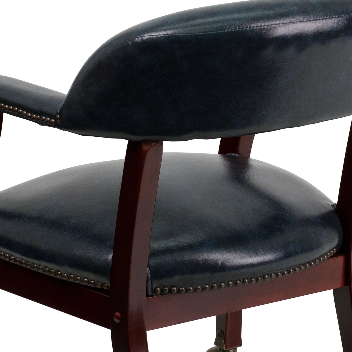 Navy Vinyl Conference Chair with Casters N139813