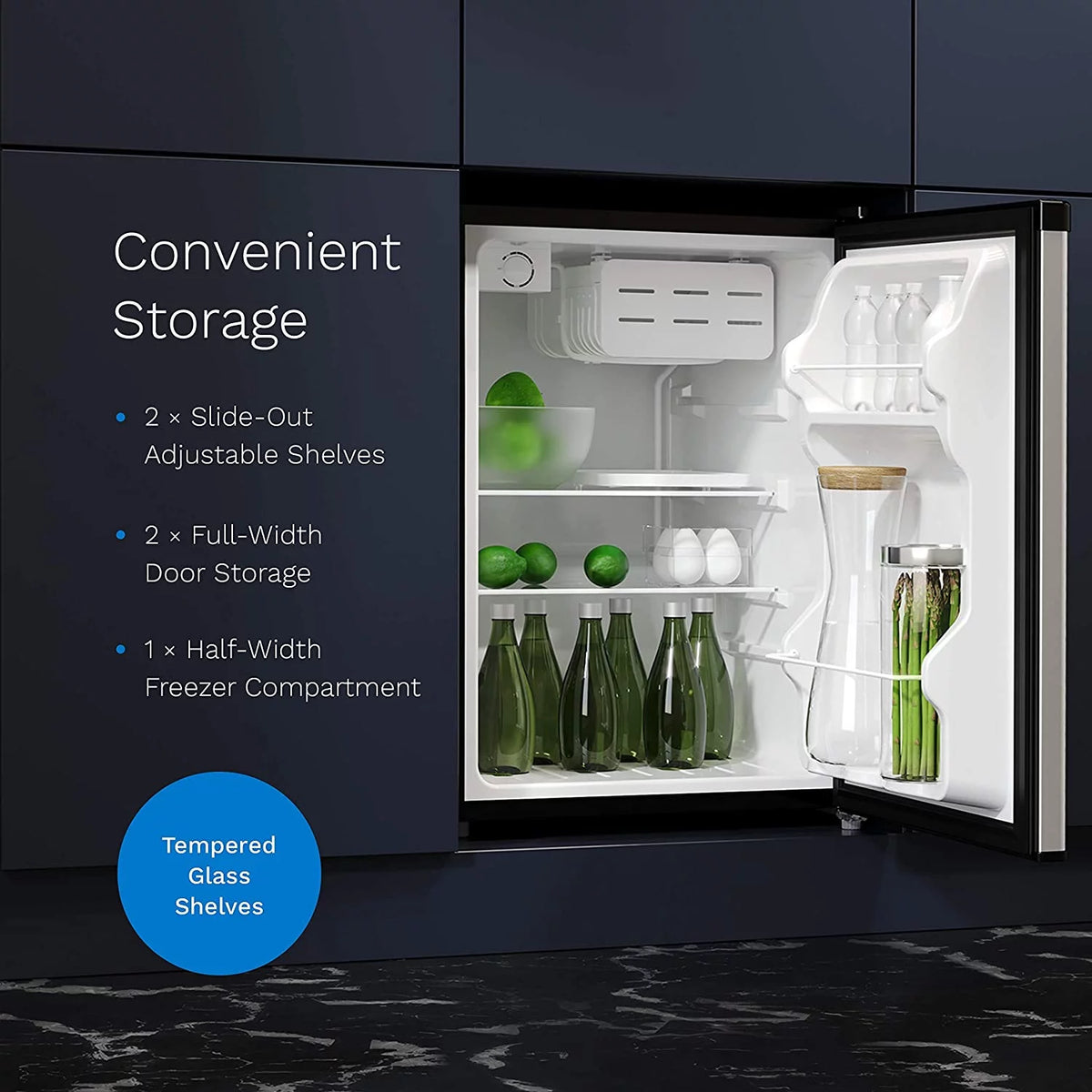 2.4 Cubic Feet Under Counter Refrigerator with Small Freezer R70109