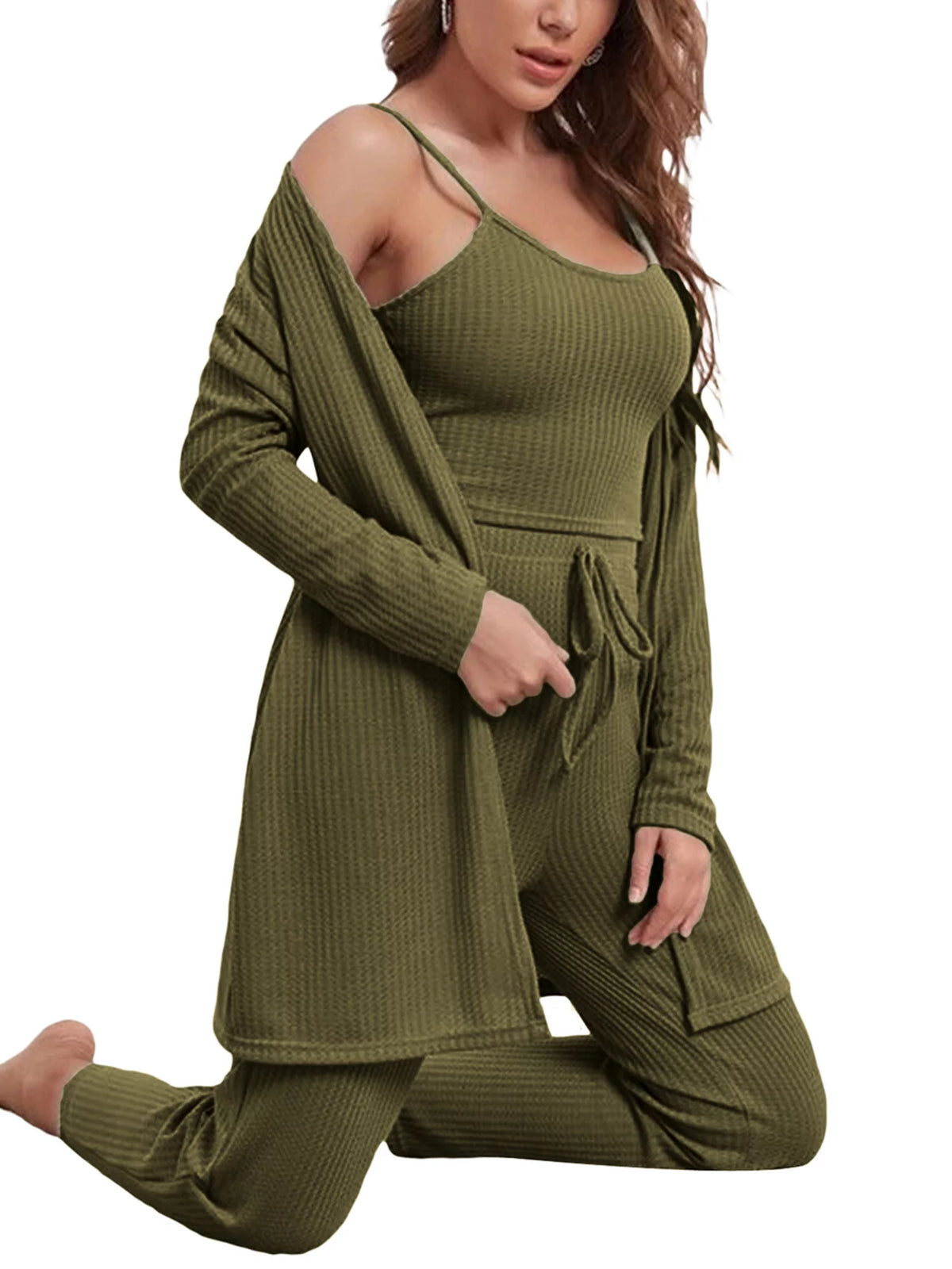 3 Piece Lounge Set Pajama Set Sweatsuits J597
