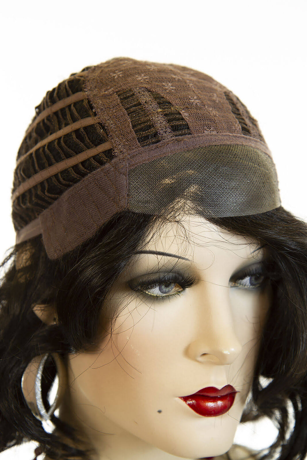 Dark Brown Dark Auburn Wavy Straight Wigs E90375
