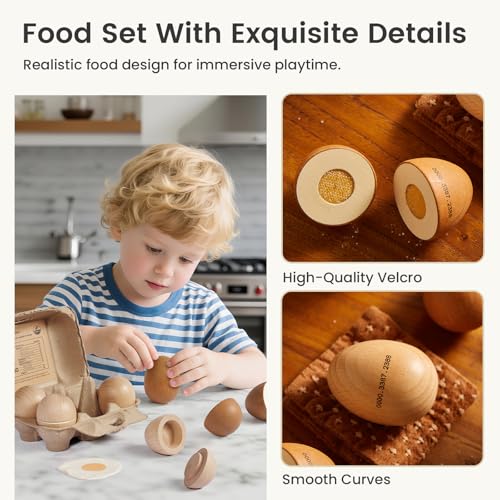 Organic 6PCS Wooden Play Food Set E933281
