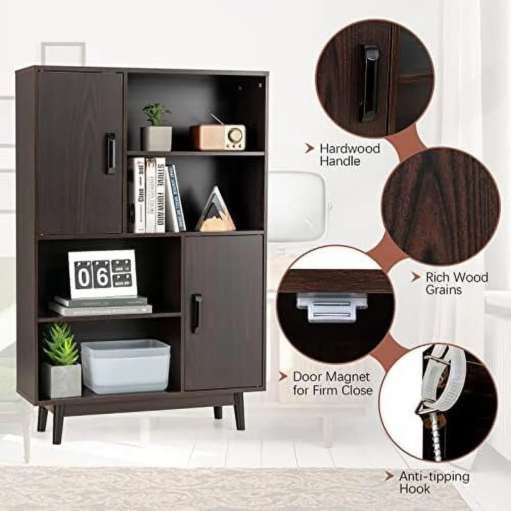 Cabinet with Legs 4-Tier Bookshelf Z193520