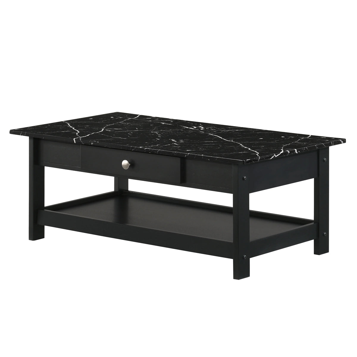 Black 3-Piece Wood Coffee Table Set N8014