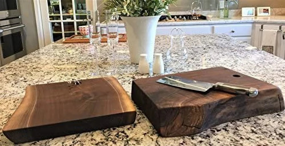 Black Walnut Double Live Edge Wood Charcuterie Board O6560