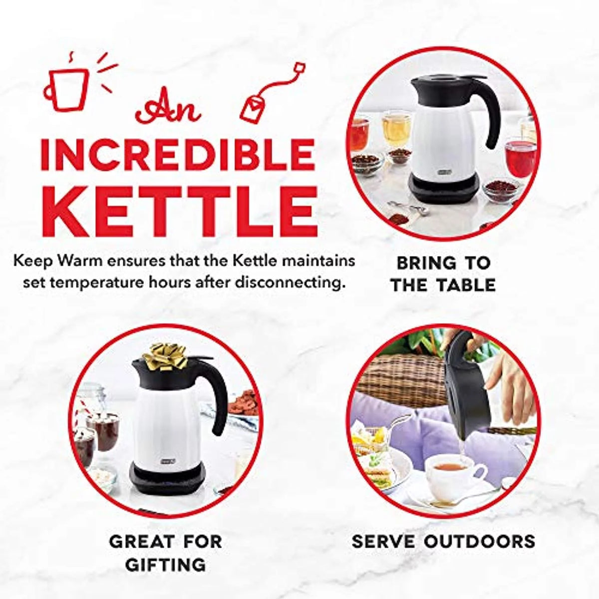 1.7L Insulated Electric Kettle White E830963