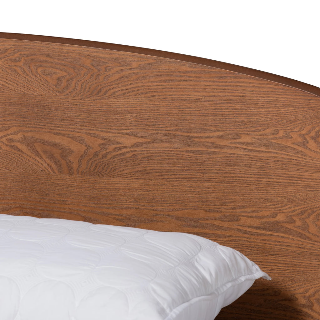 Walnut Brown Full Platform Bed D1588