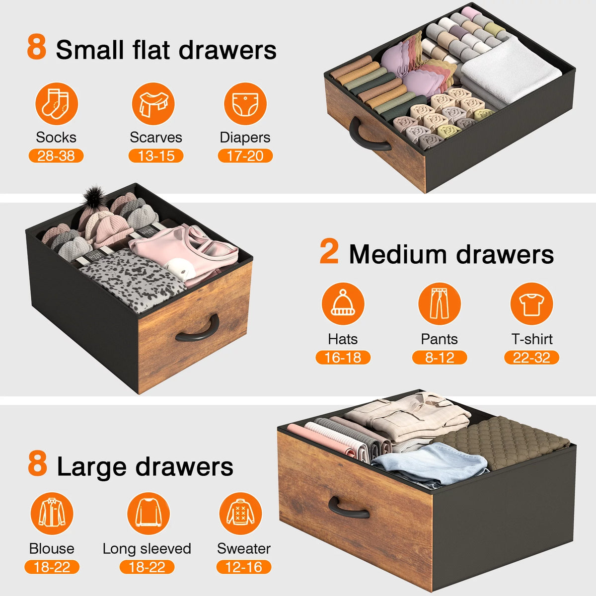 Brown 18 Drawer Wood Dresser V86652