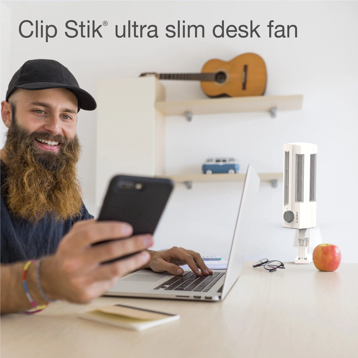 17" 2-Speed Ultra-Slim Clip Table Fan, White V98878