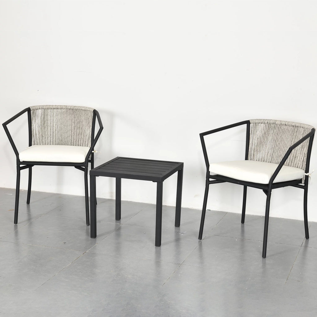3-Piece Outdoor Wicker Bistro Set with Cushions G9389