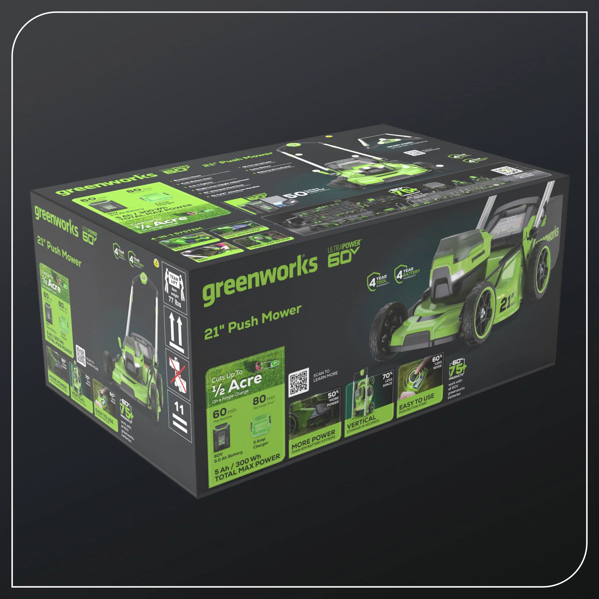 60V 21 Push Lawn Mower with Battery & Charger G99335