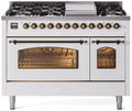48 Dual Fuel Propane Gas Range White Bronze Trim B490