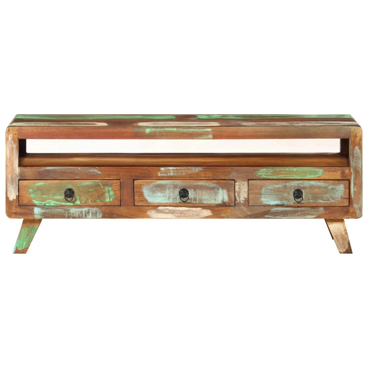 Reclaimed Wood TV Cabinet with 3 Storage Drawers K541
