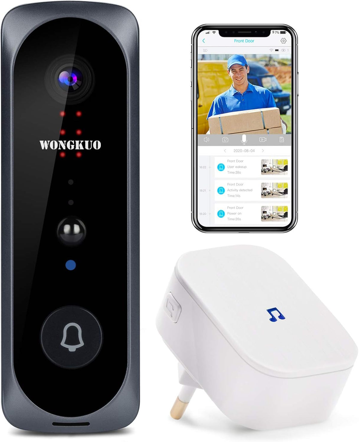 Wireless Video Doorbell Camera with Indoor Chime Y365090