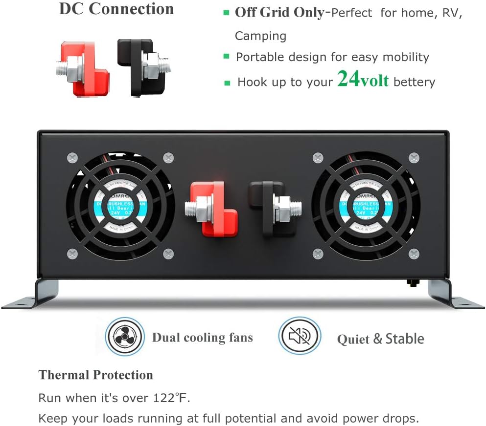 12Vdc to 120Vac 4000W Pure Sine Wave Power Inverter B28616