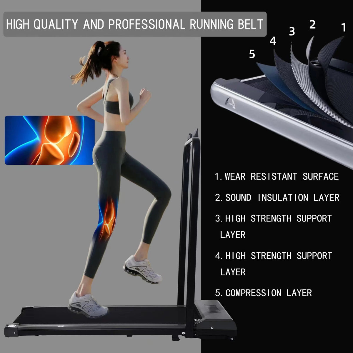 Portable Foldable Walking Treadmill with LED Display M662446