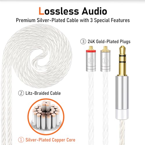Wired Earbuds with Mic, MMCX to 3.5mm I76022