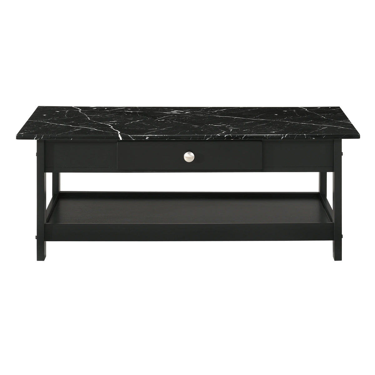 Black 3-Piece Wood Coffee Table Set N8014
