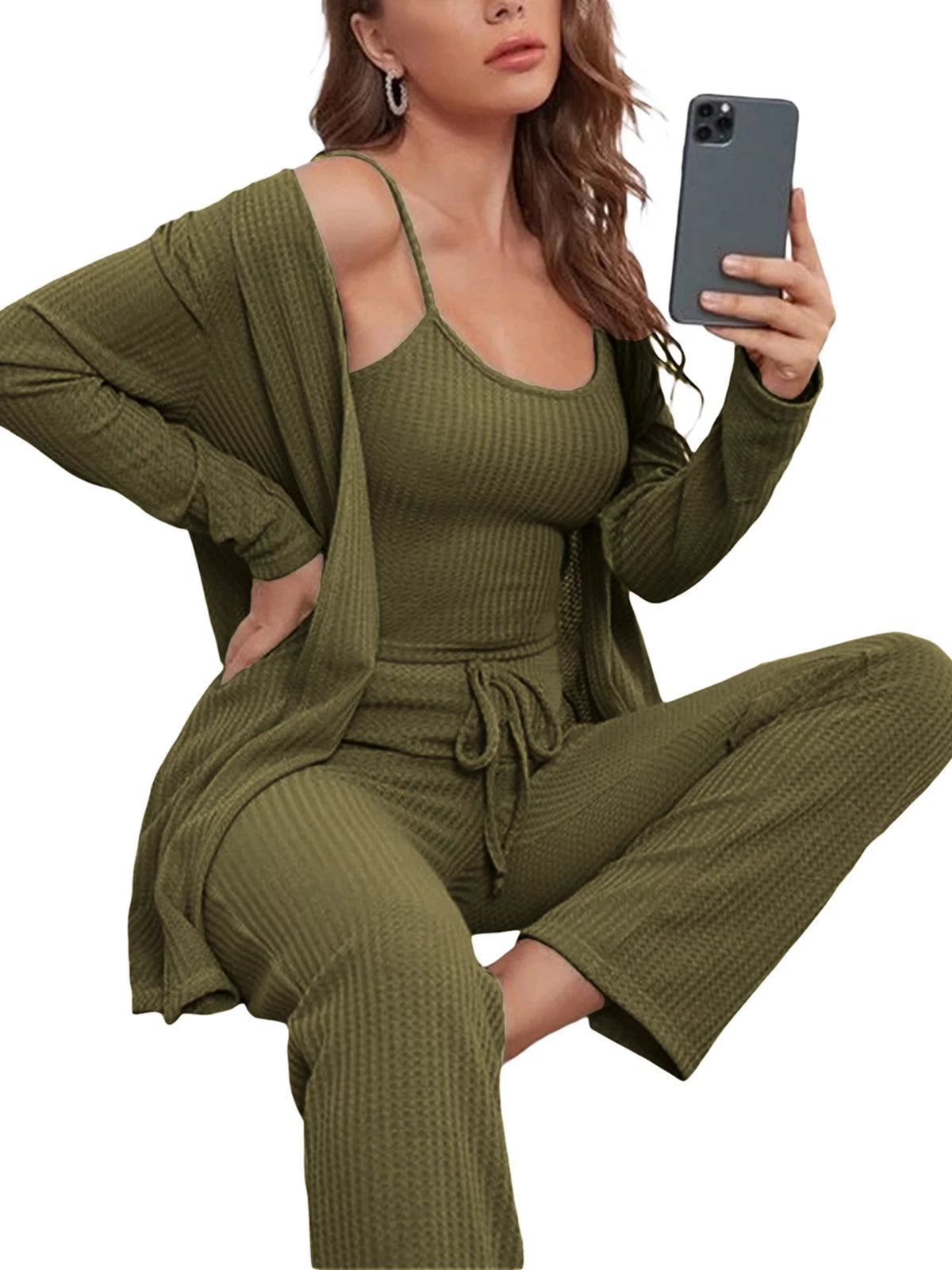 3 Piece Lounge Set Pajama Set Sweatsuits J597