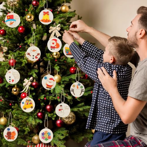24 Pcs DIY Wooden Christmas Ornaments Painting Kit G32586