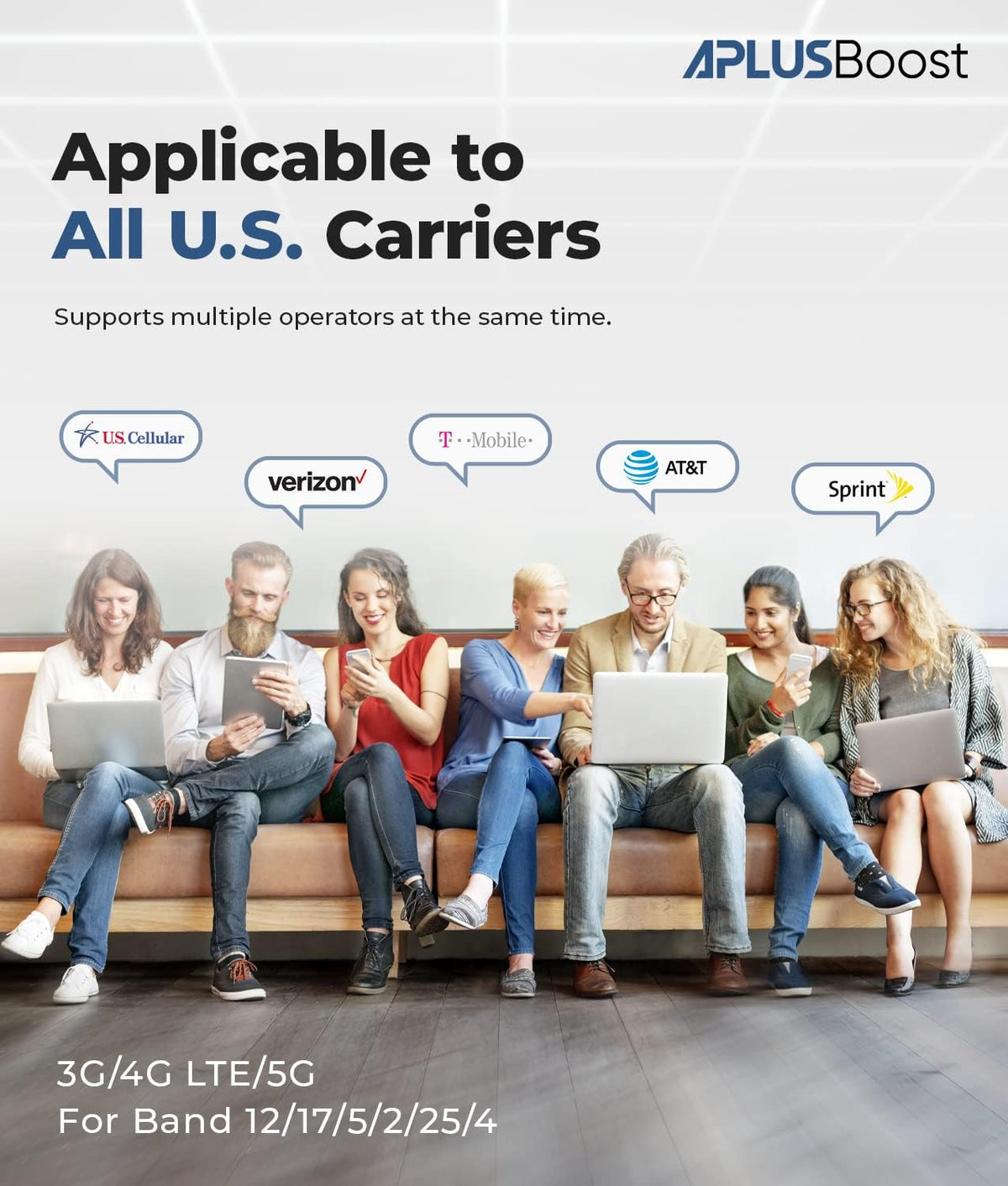 Cell Phone Signal Booster for All U.S. Carriers on Band 12/17/5/2/25/4, Up to 5,000 Sq Ft O26139