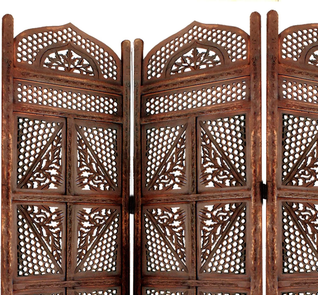 Traditional Four Panel Wooden Room Divider H56532