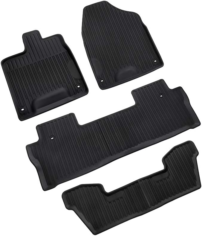 Black TPE Front Rear Floor Mats Liners V3164
