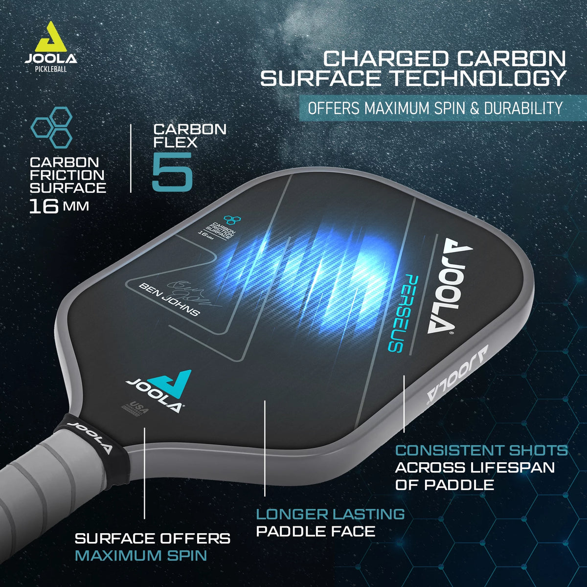 Black 16mm Pickleball Paddle G737