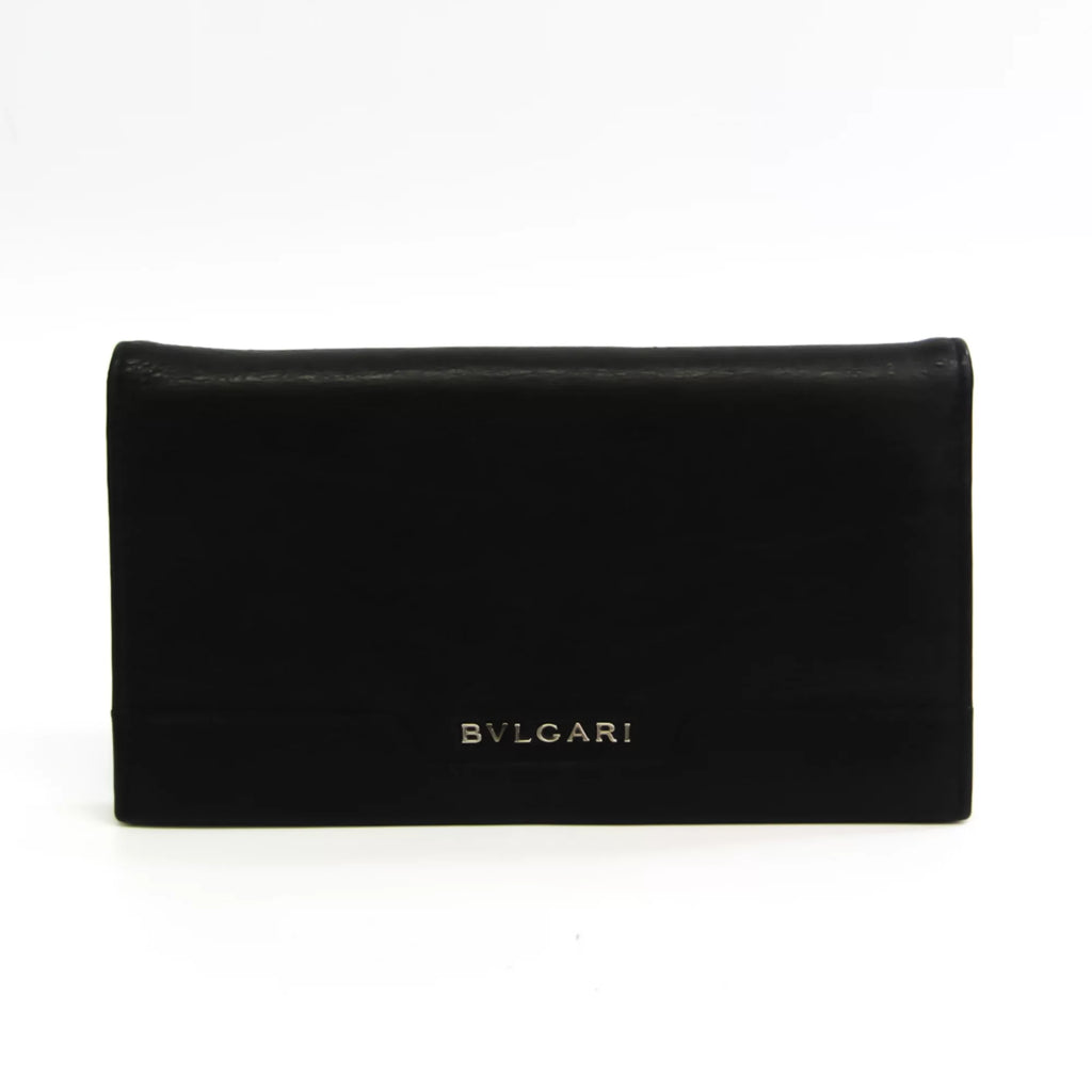 Pre-Owned Black Leather Long Wallet Y9831