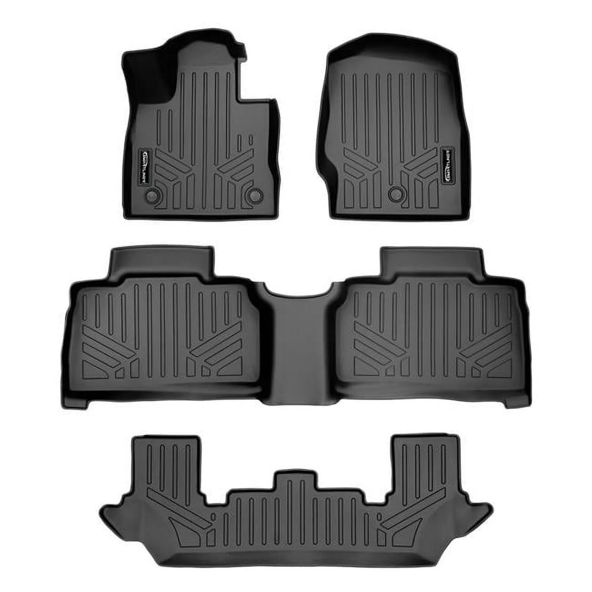 Black Floor Mats Liner Set with 2nd Row Bench Seats D198404