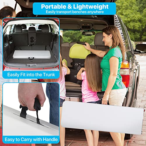 6FT Folding Bench with Carrying Handle, White F886371