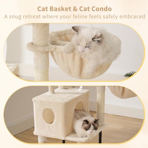 49.2 Inches Smoky Gray Cat Tree D15437