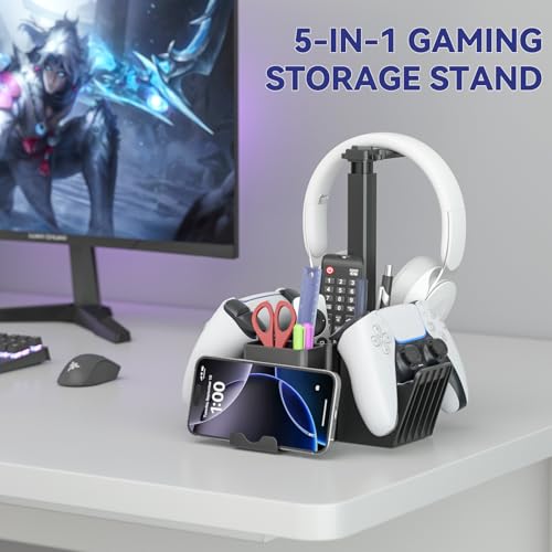 Controller Holder with Headphone Stand and Phone Holder D778