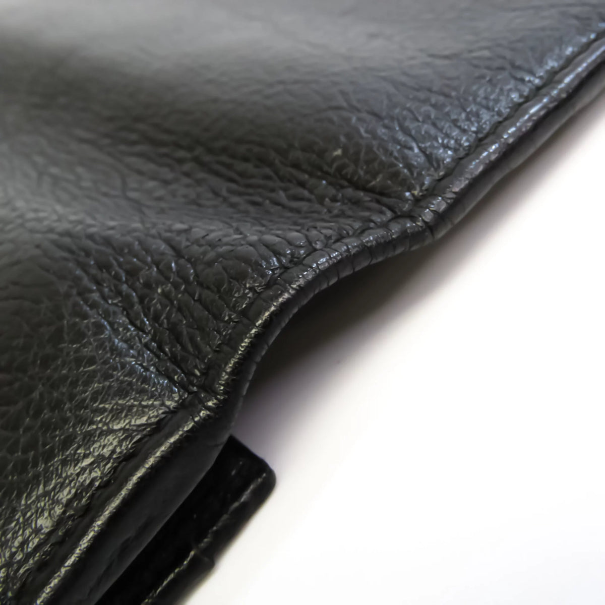 Pre-Owned Black Leather Long Wallet Y9831