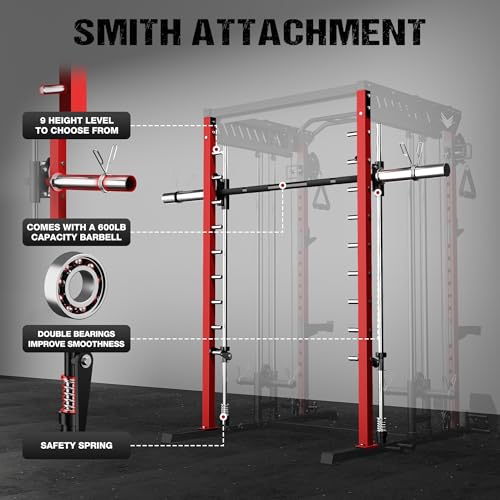 Multi-Function Power Cage with Dual Pulley Cable Crossover System Q904
