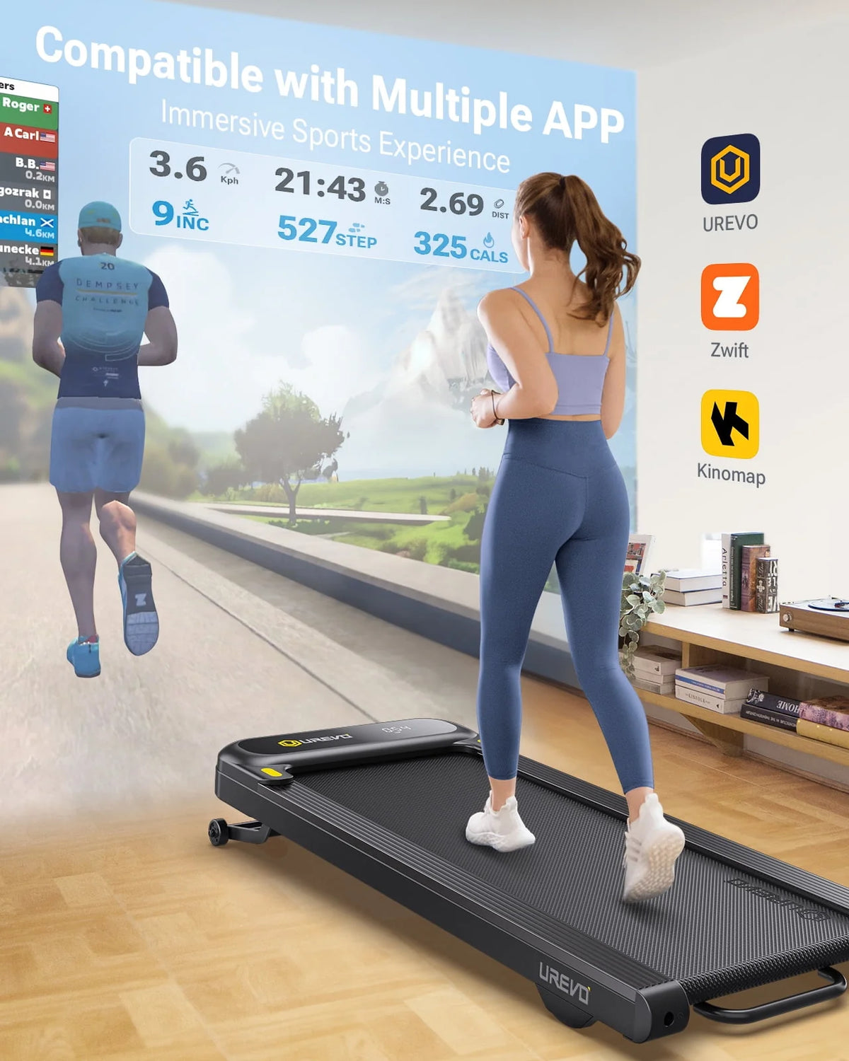 2 in 1 Under Desk Treadmill with Remote Control S151
